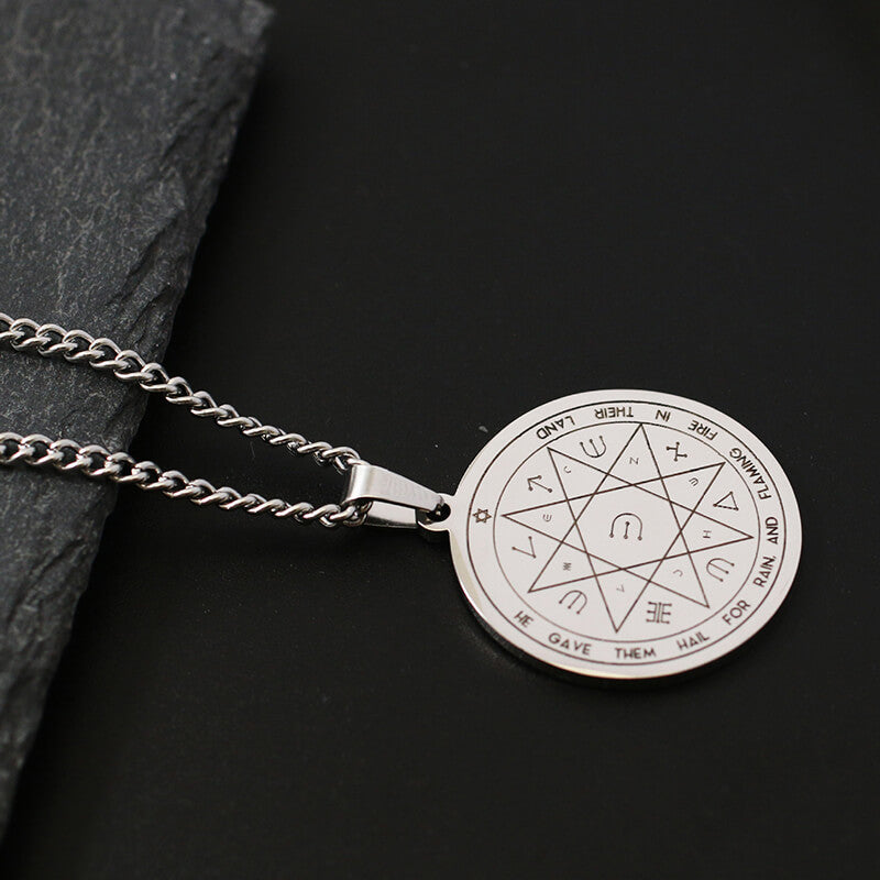 The Key of Solomon Pentacle of Jupiter Necklace in Stainless Steel