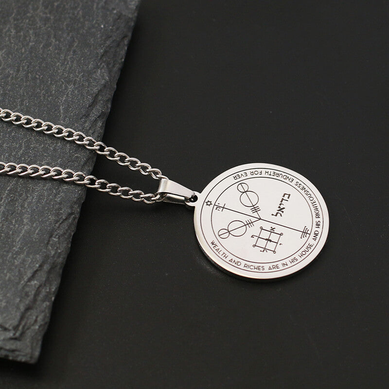 The Key of Solomon Pentacle of Jupiter Necklace in Stainless Steel