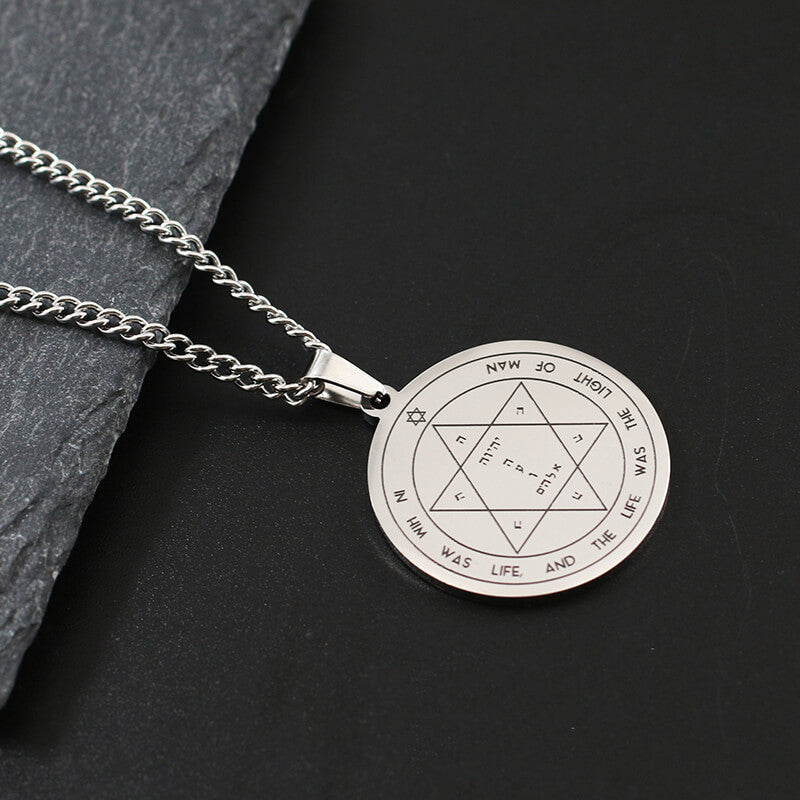The Key of Solomon Pentacle of Jupiter Necklace in Stainless Steel