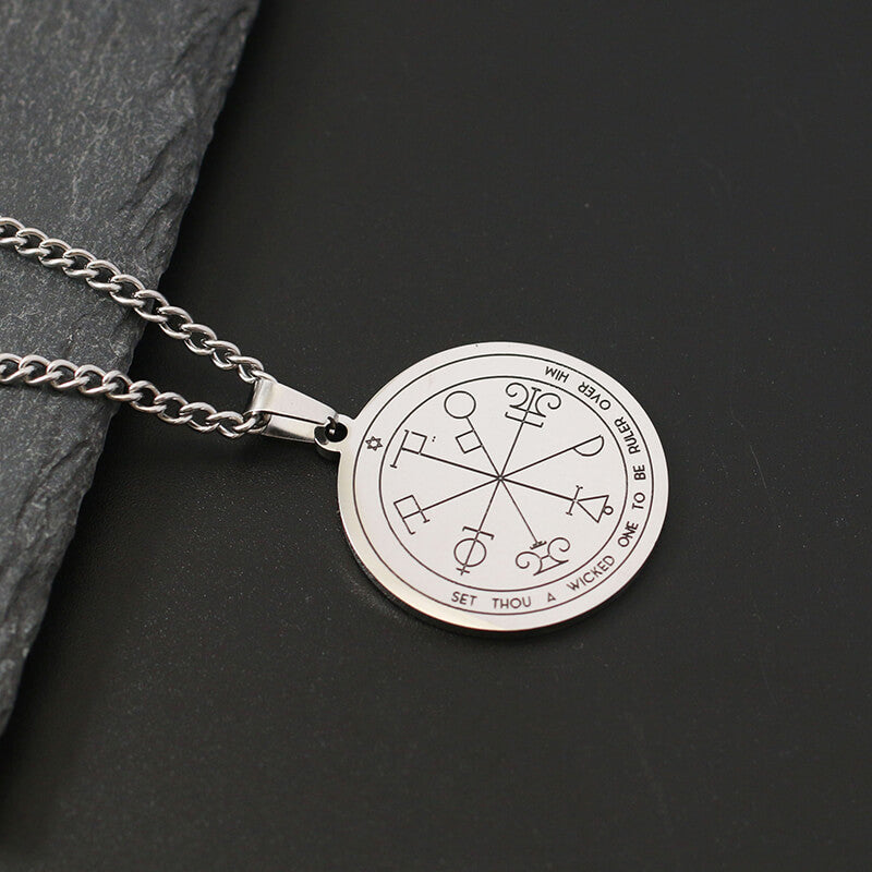 The Key of Solomon Pentacle of Jupiter Necklace in Stainless Steel