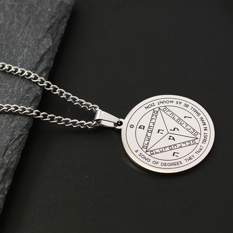 The Key of Solomon Pentacle of Jupiter Necklace in Stainless Steel