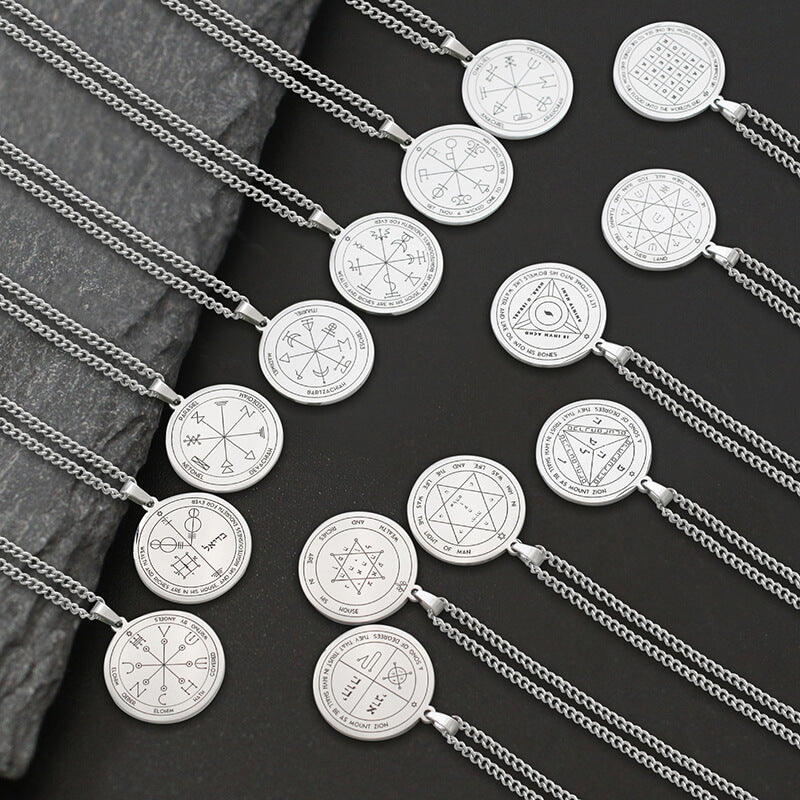 The Key of Solomon Pentacle of Jupiter Necklace in Stainless Steel