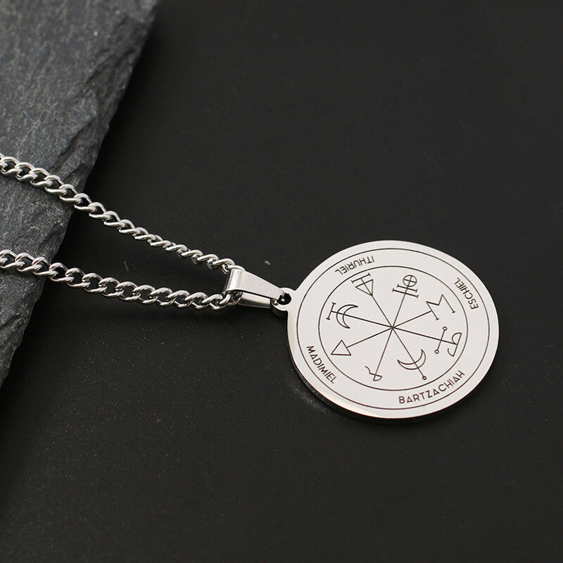 The Key of Solomon Pentacle of Jupiter Necklace in Stainless Steel