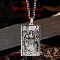 The Lovers Tarot Card Necklace in Stainless Steel