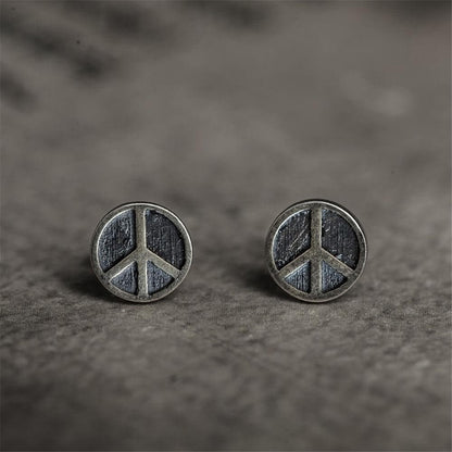 The Peace Symbol Stud Earrings in Sterling Silver