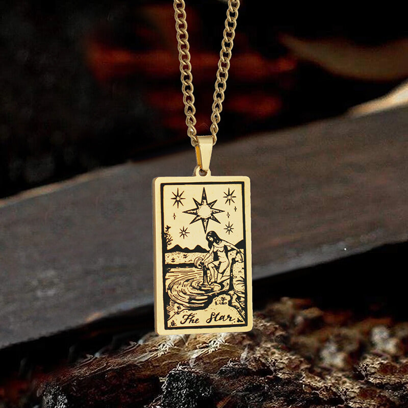 The Star Major Arcana Tarot Necklace in Stainless Steel
