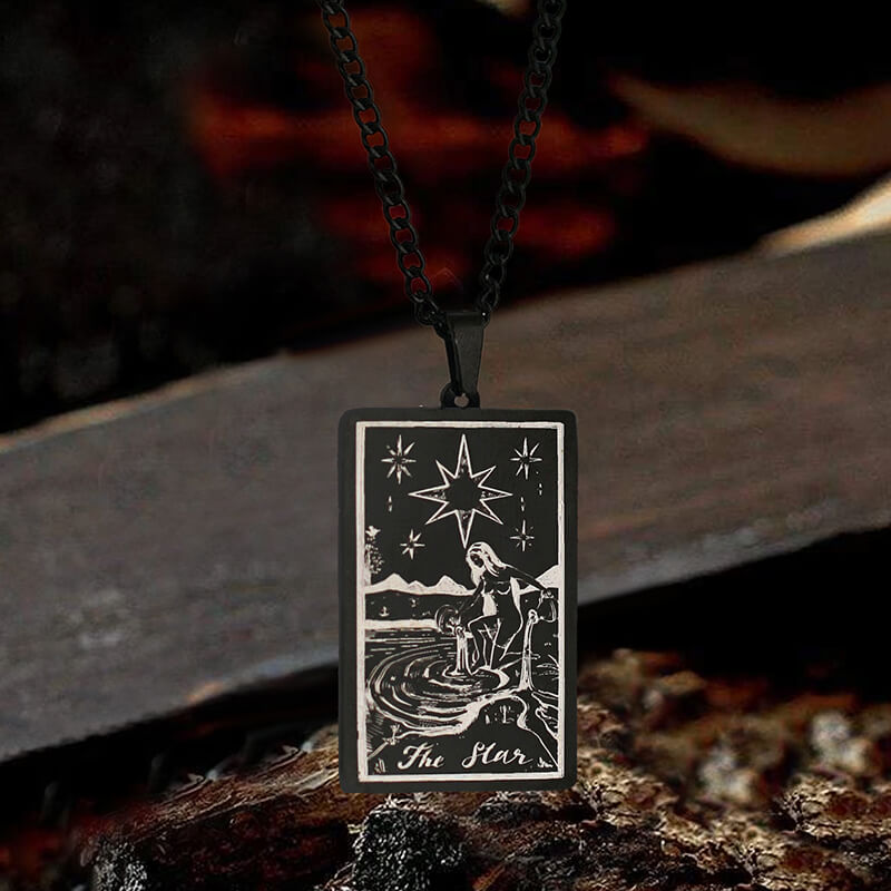 The Star Major Arcana Tarot Necklace in Stainless Steel