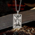 The Tower Major Arcana Tarot Necklace in Stainless Steel