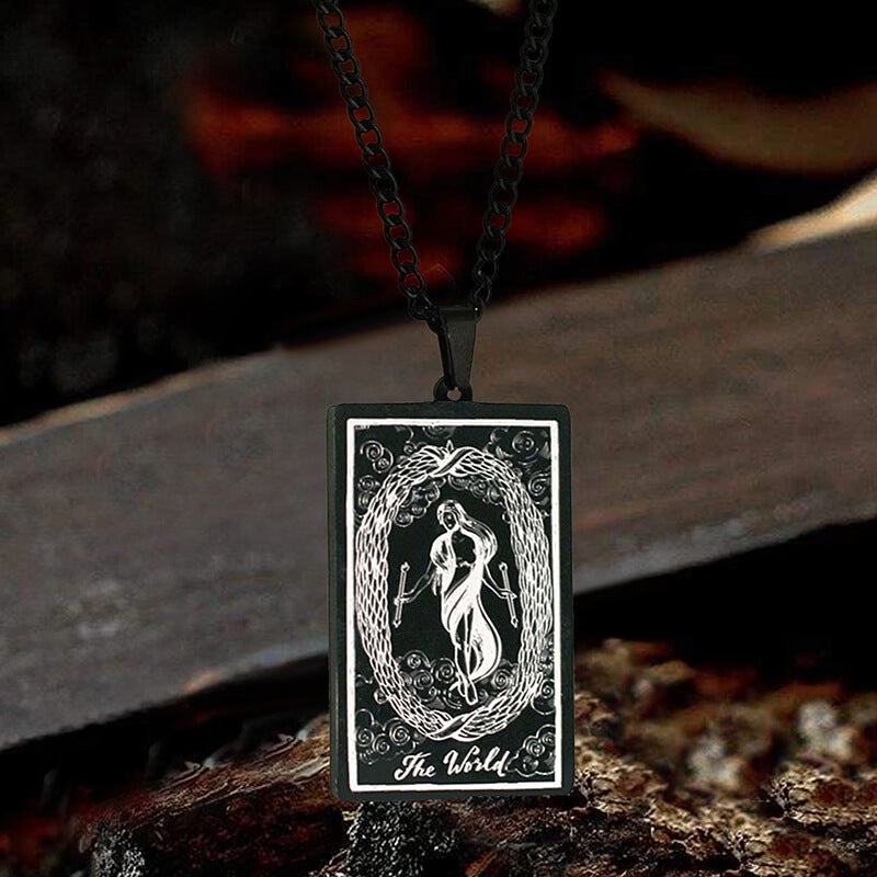 The World Major Arcana Tarot Necklace in Stainless Steel
