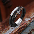 Thor's Hammer Agate Tiger Eye Bracelet in Stainless Steel