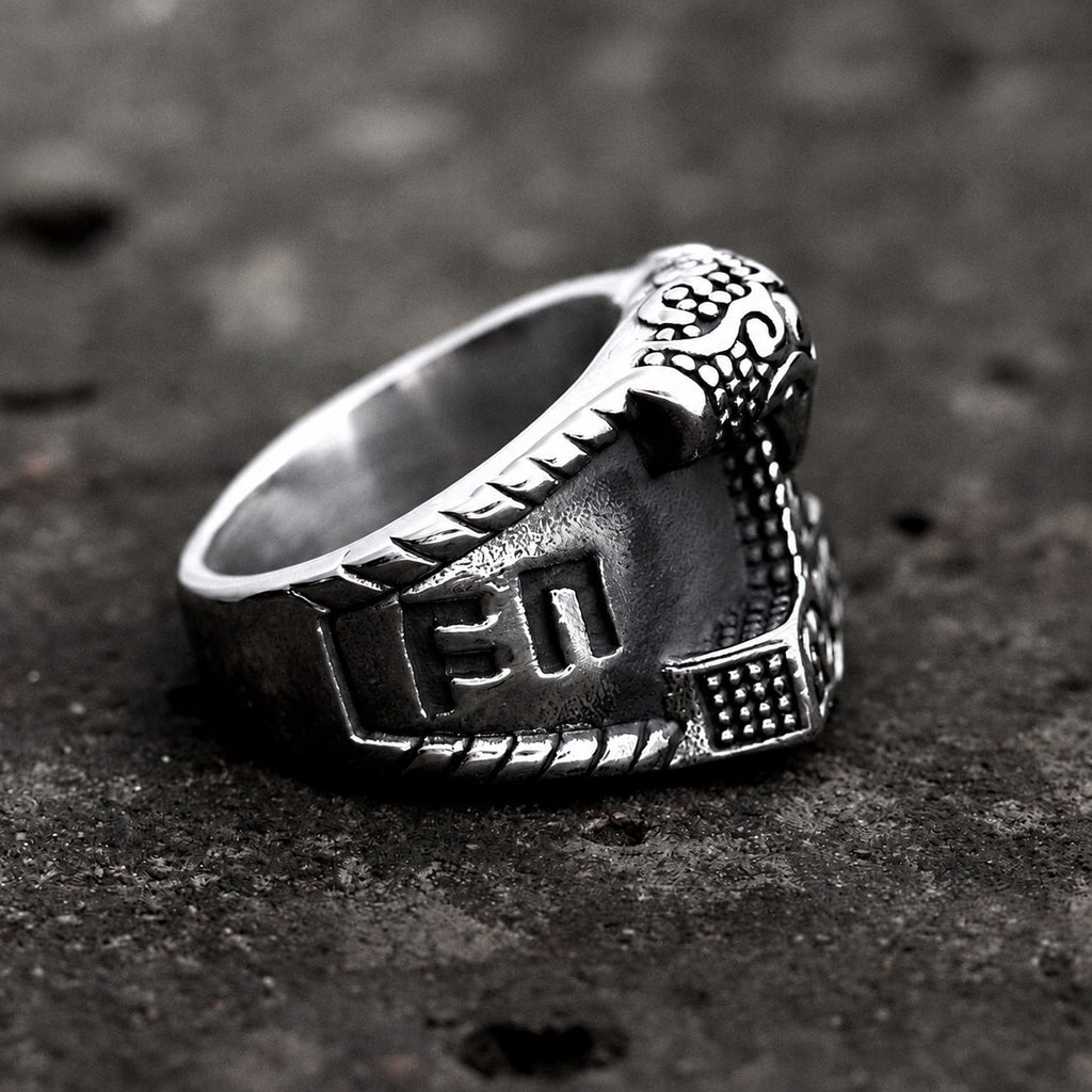 Thor's Hammer Rune Viking Ring in Stainless Steel