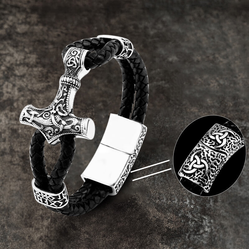 Thor’s Hammer Viking Bracelet in Stainless Steel