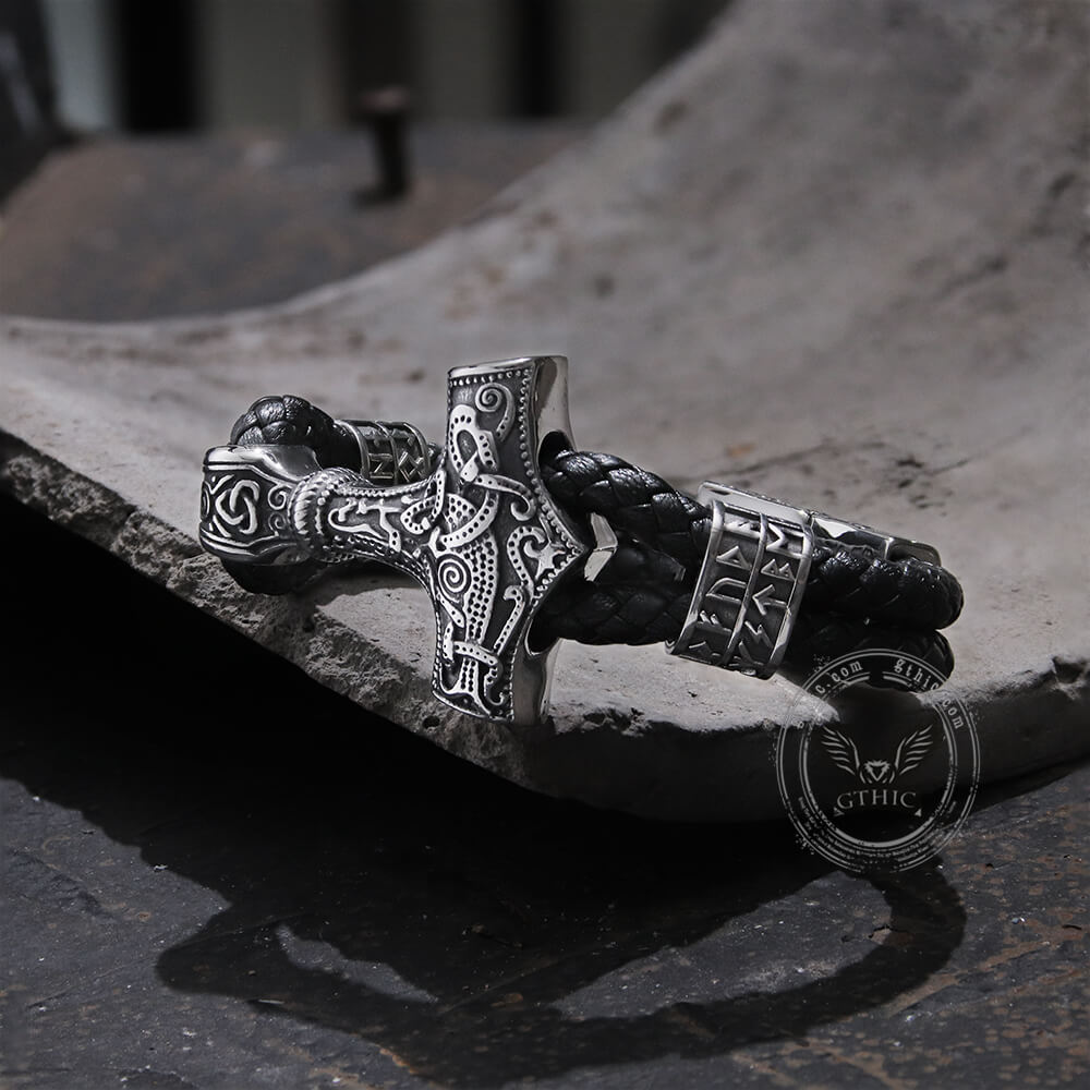 Thor’s Hammer Viking Bracelet in Stainless Steel