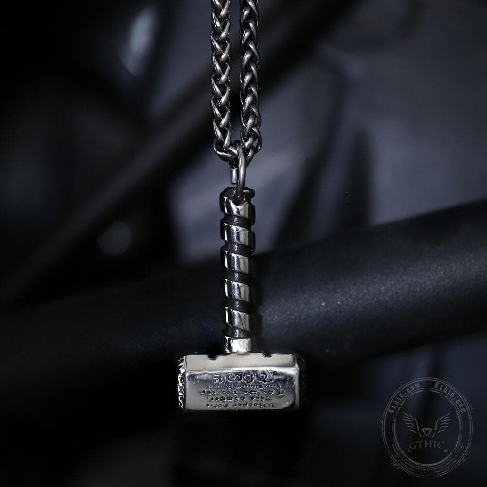 Thor's Hammer Valknut Viking Necklace in Stainless Steel