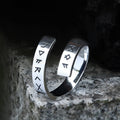 Threaded Runes Ring in Stainless Steel