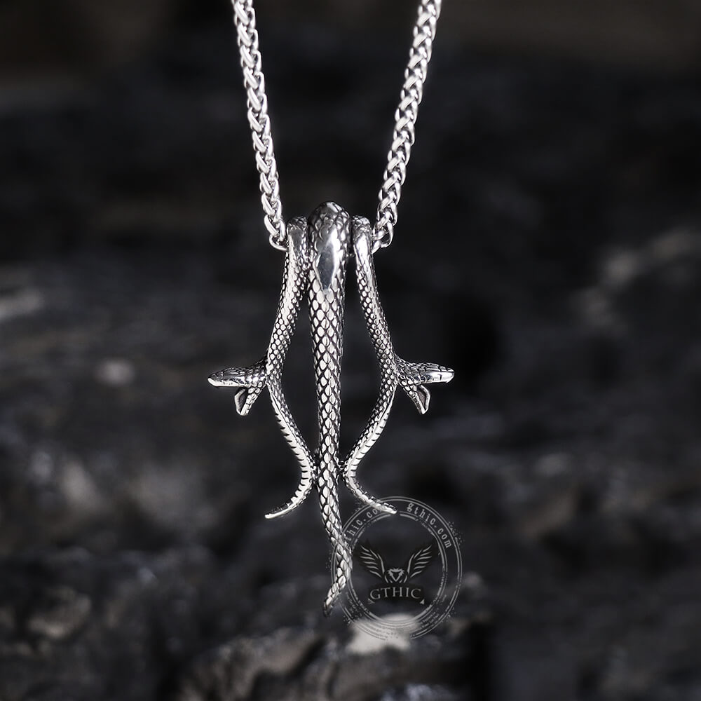 Three Snakes Pendant in Stainless Steel
