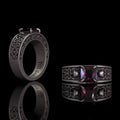 Till Death Do Us Part Skull Gem-Set Sterling Silver Ring
