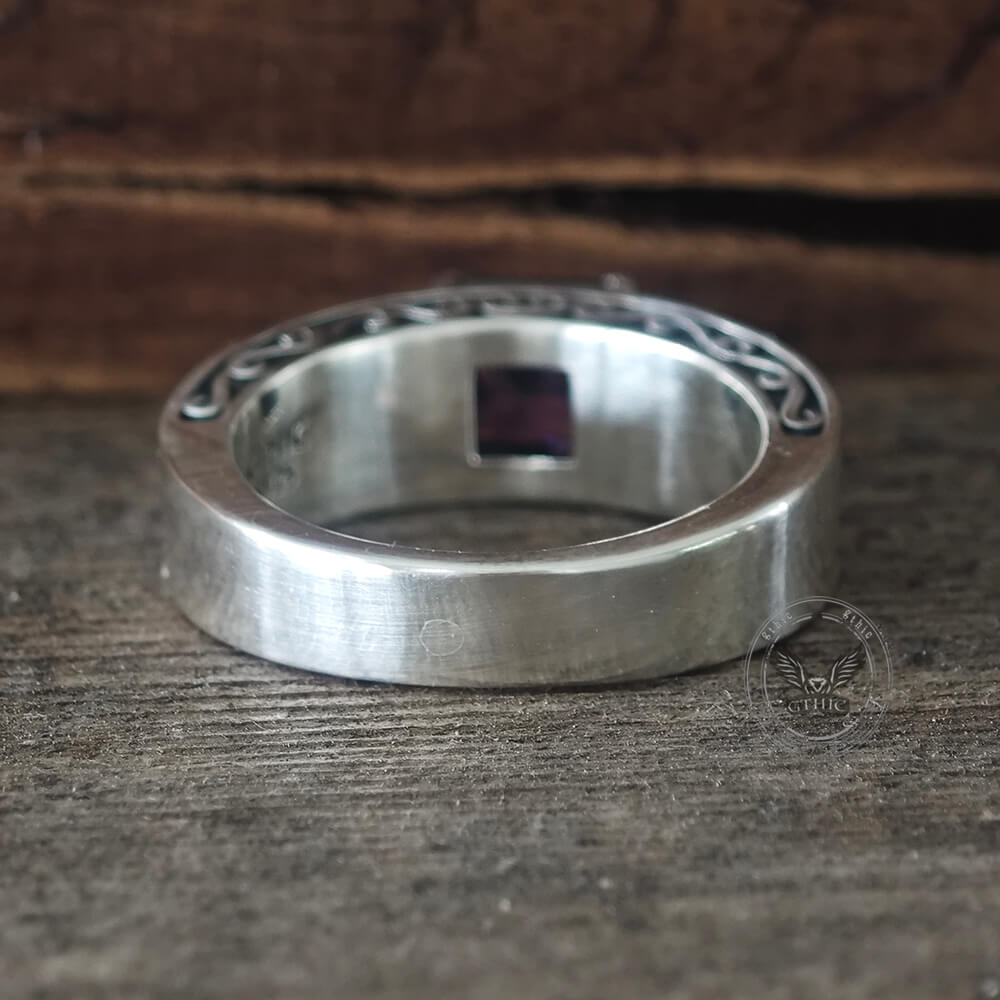 Till Death Do Us Part Skull Gem-Set Sterling Silver Ring