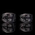 Till Death Do Us Part Skull Gem Sterling Silver Couple Ring
