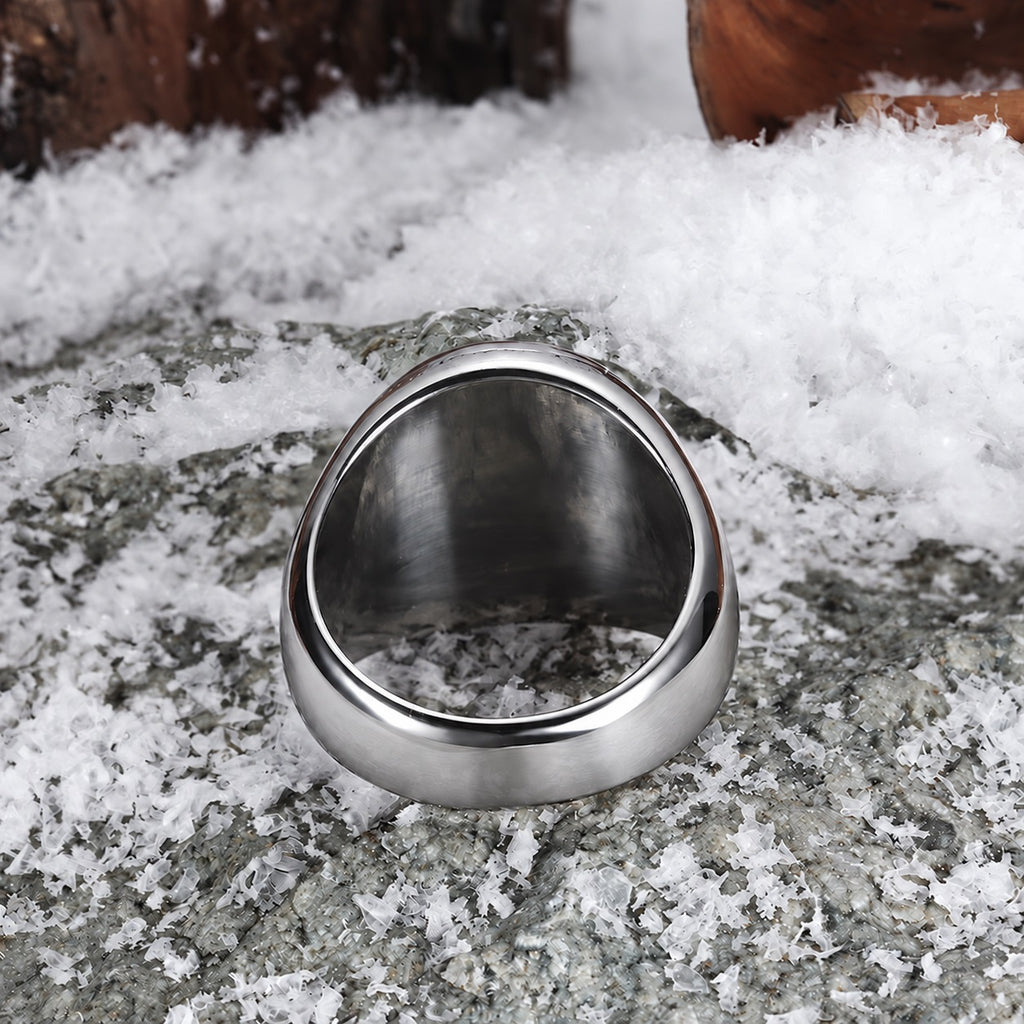 Tree of Life Signet Viking Ring in Stainless Steel
