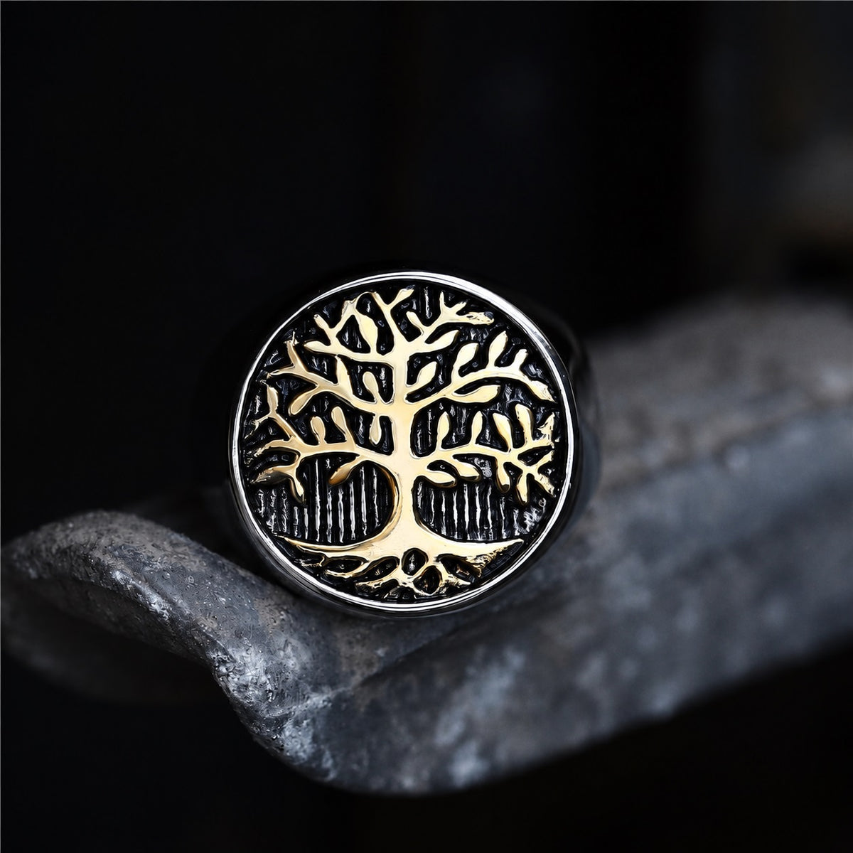 Tree Of Life Viking Ring in Stainless Steel