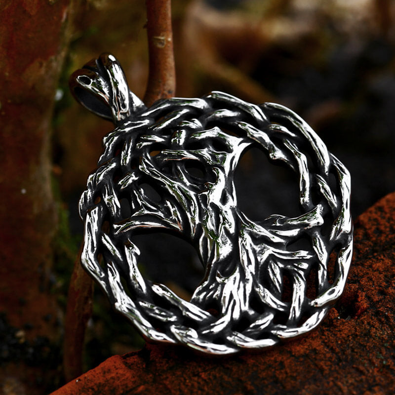 Tree Of Life Yggdrasil Viking Pendant in Stainless Steel