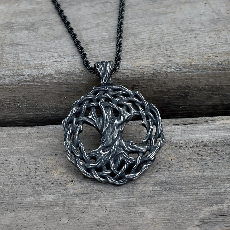 Tree Of Life Yggdrasil Viking Pendant in Stainless Steel