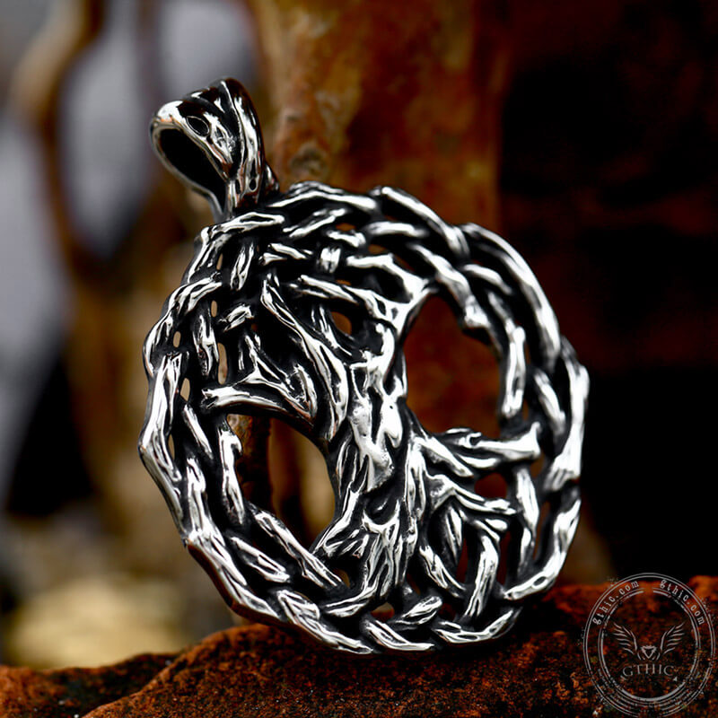 Tree Of Life Yggdrasil Viking Pendant in Stainless Steel