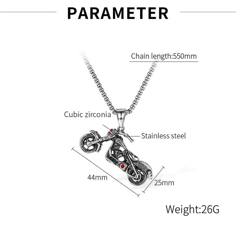 Trendy Hip-Hop Motorcycle Style Pendant in Stainless Steel