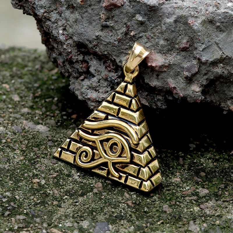 Triangle Pyramid Eye of Ra Pendant in Stainless Steel