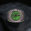 Valknut Ouroboros Devil Eye Ring in Stainless Steel