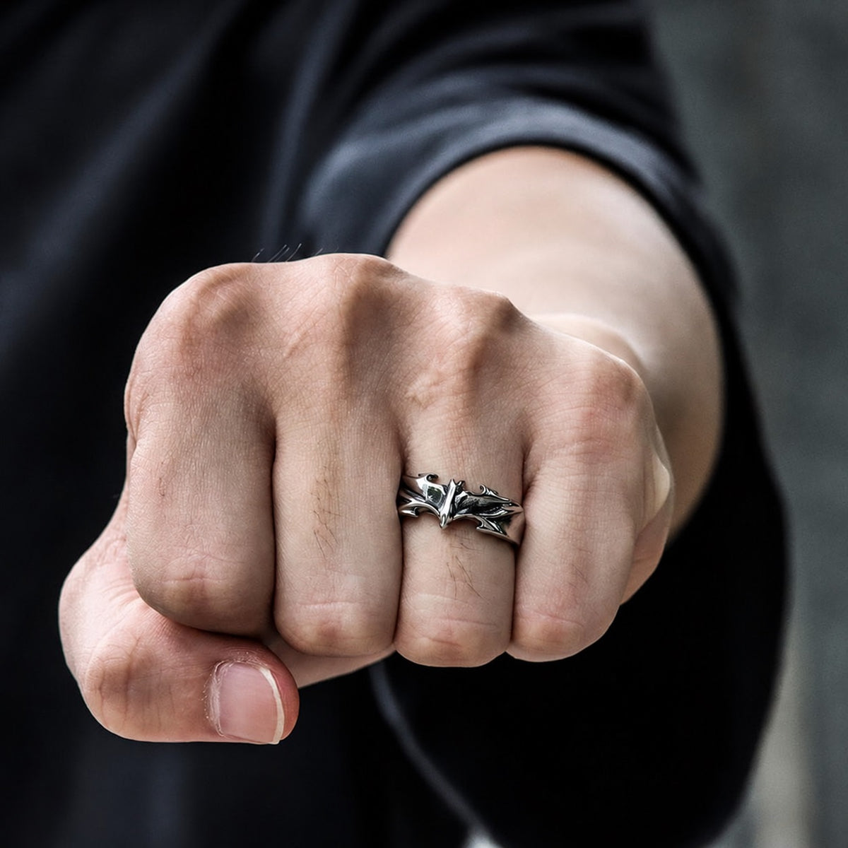 Vampire Bat Ring in Stainless Steel