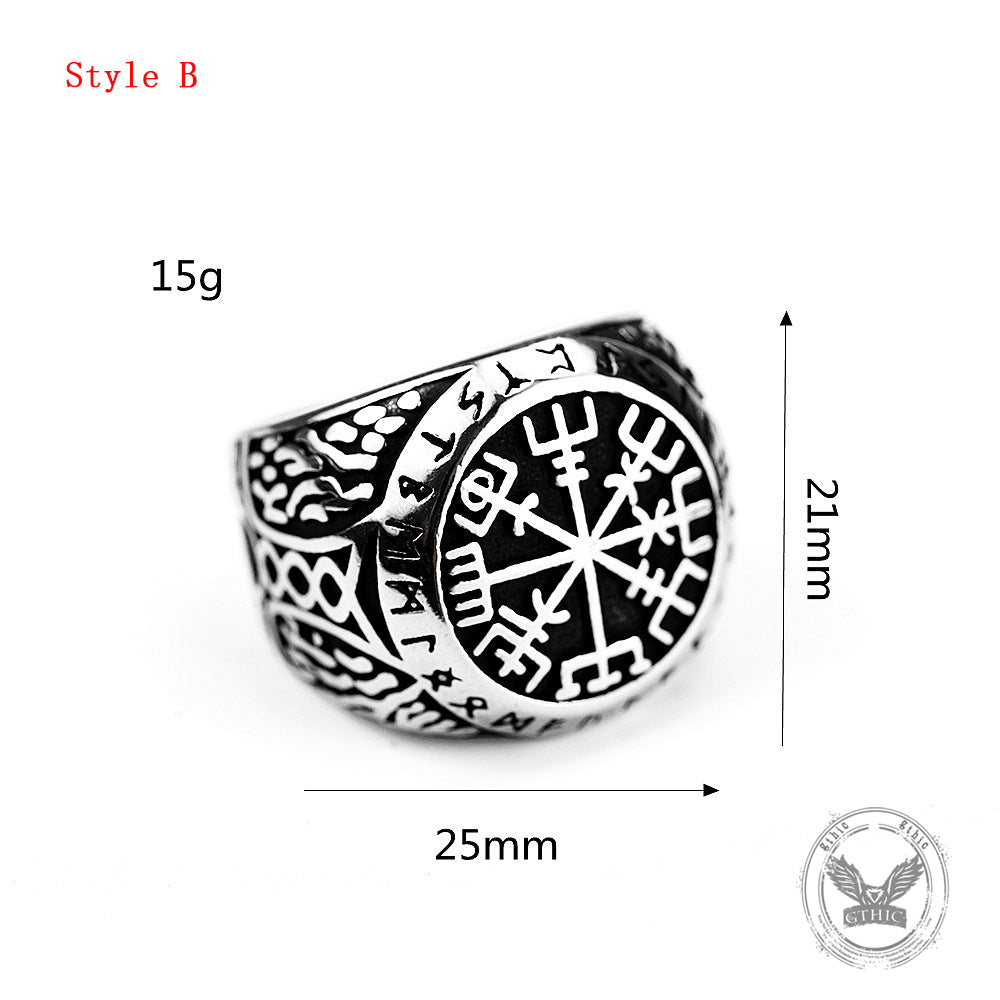 Vegvisir Celtic Knot Ring in Stainless Steel
