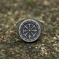 Vegvisir Celtic Knot Ring in Stainless Steel