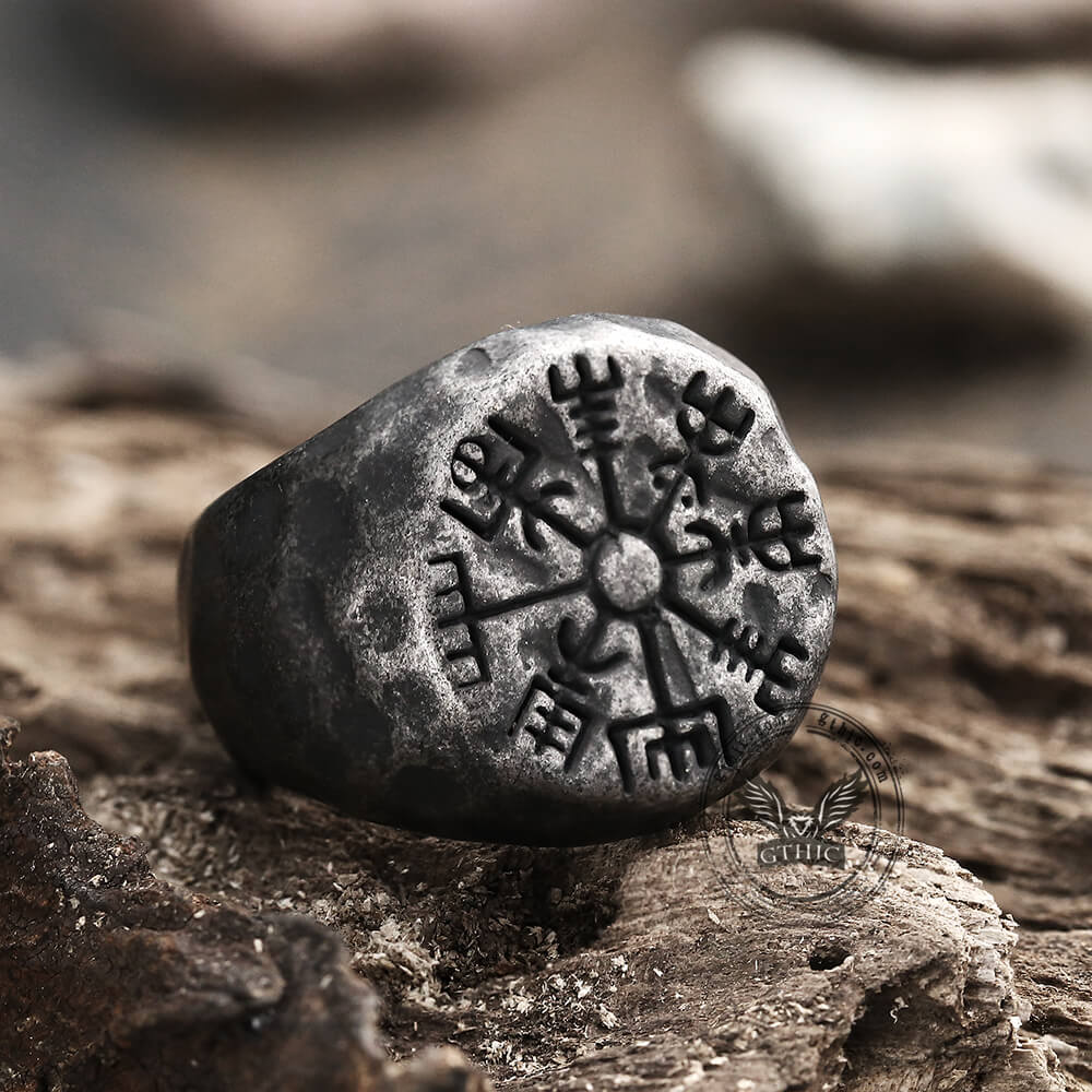 Vegvisir Magic Compass Viking Ring in Stainless Steel