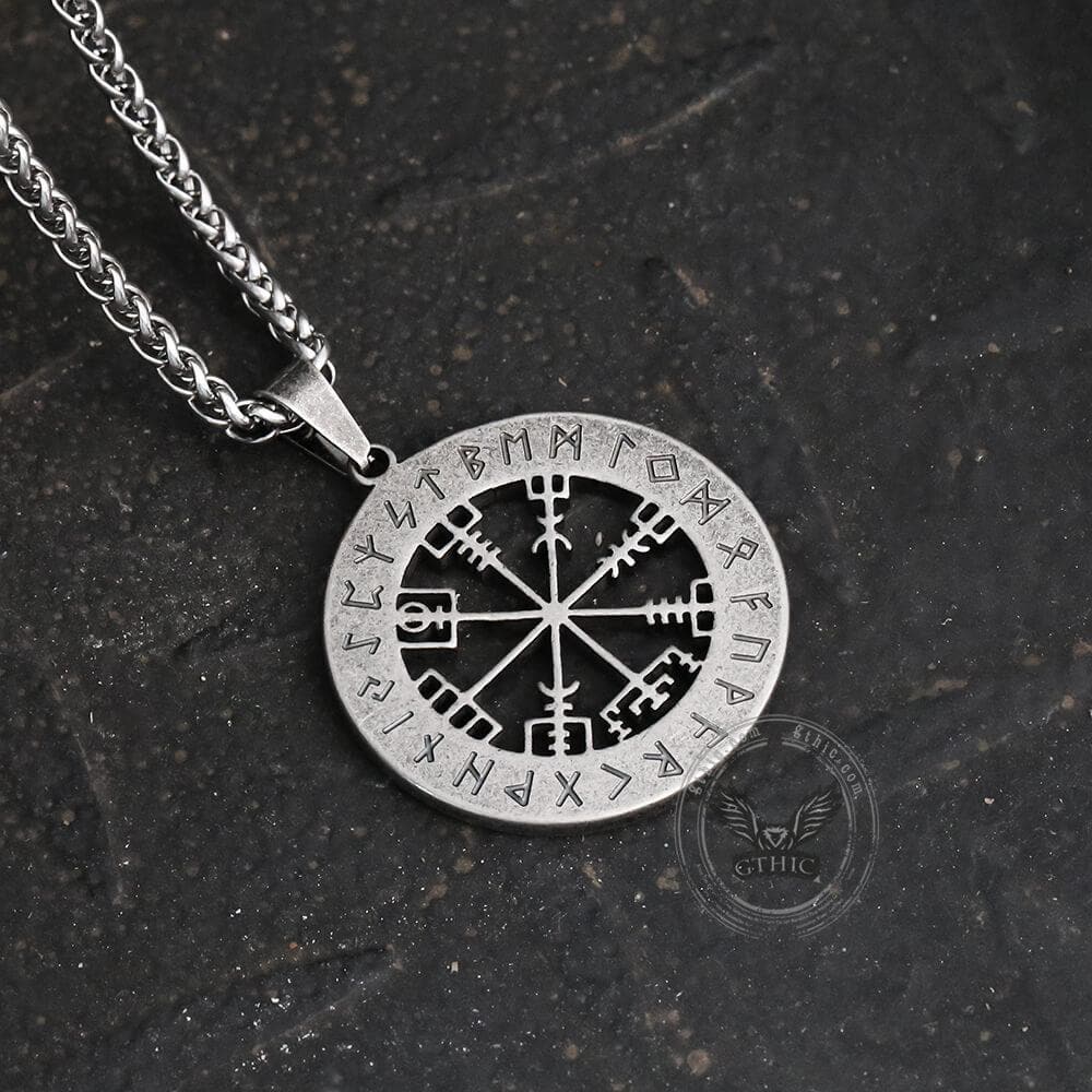Vegvisir Viking Compass Pendant in Stainless Steel