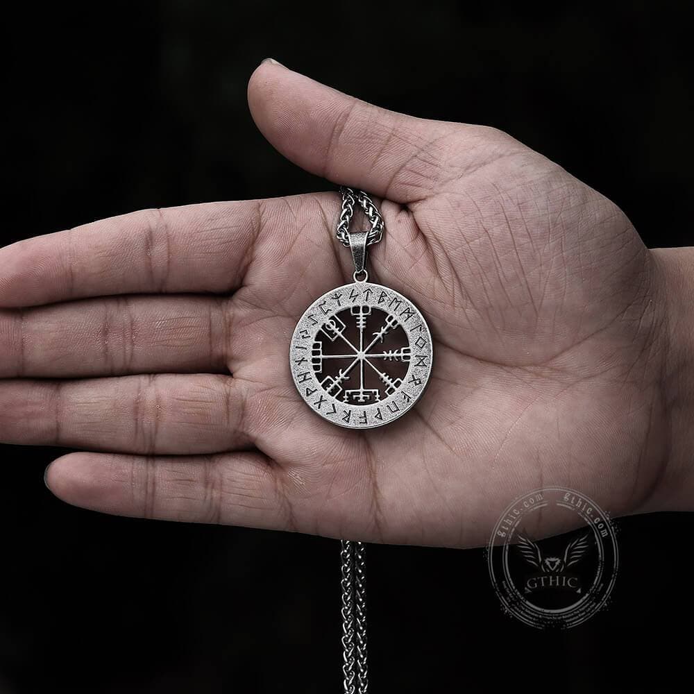 Vegvisir Viking Compass Pendant in Stainless Steel