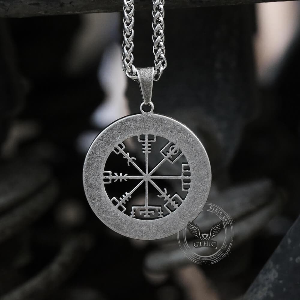 Vegvisir Viking Compass Pendant in Stainless Steel