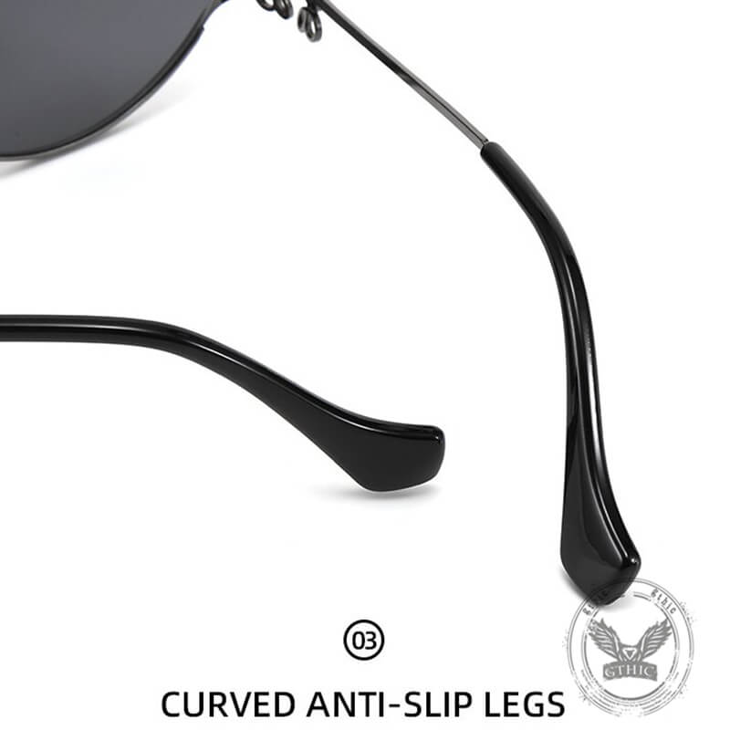 Versatile Metal Oval Bow PC Sunglasses
