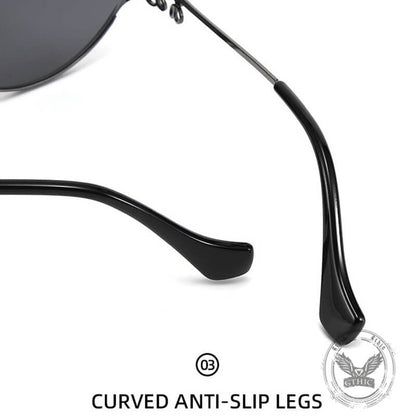 Versatile Metal Oval Bow PC Sunglasses