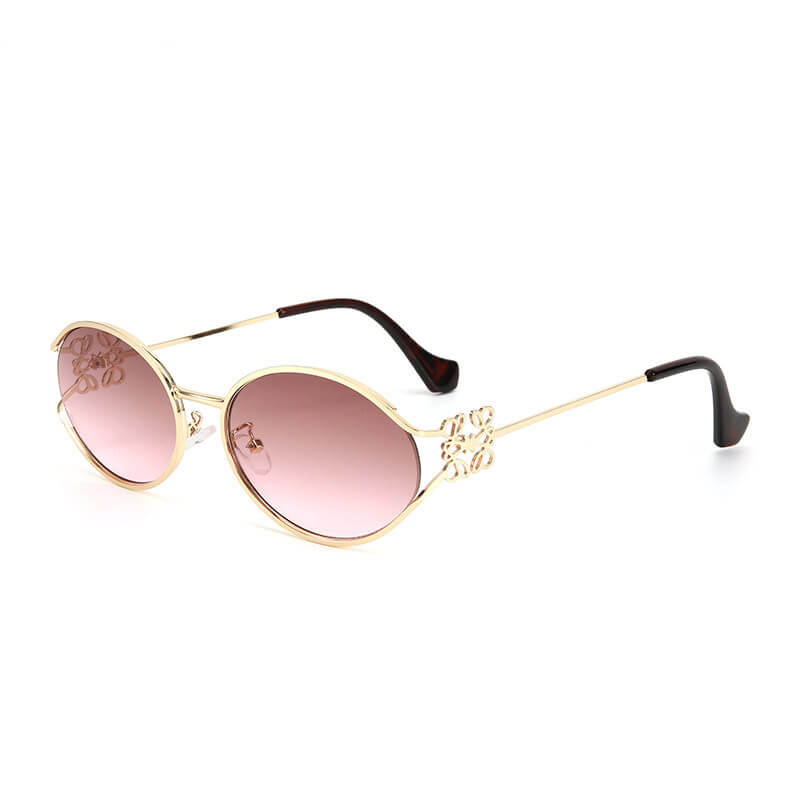 Versatile Metal Oval Bow PC Sunglasses