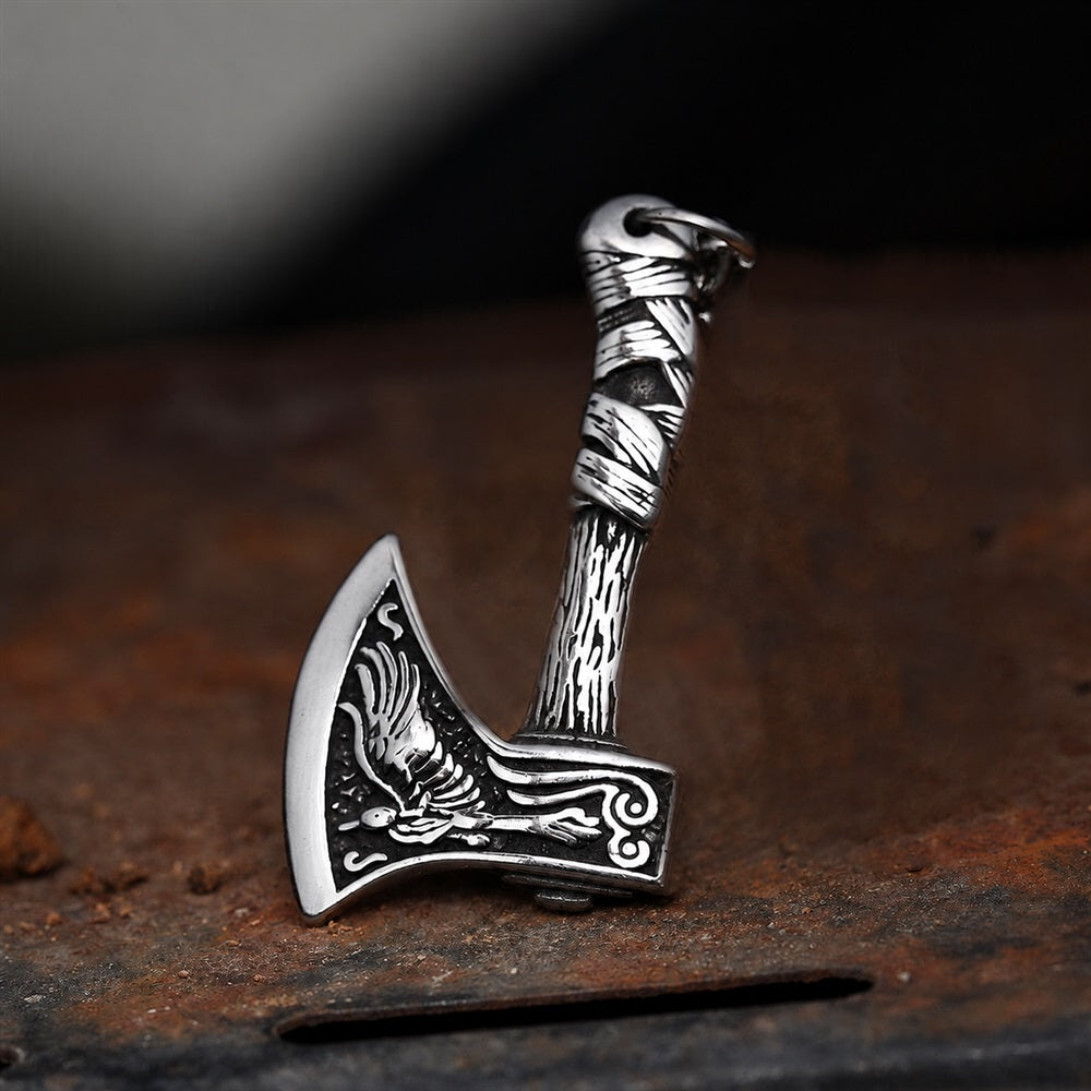 Viking Axe Pendant in Stainless Steel