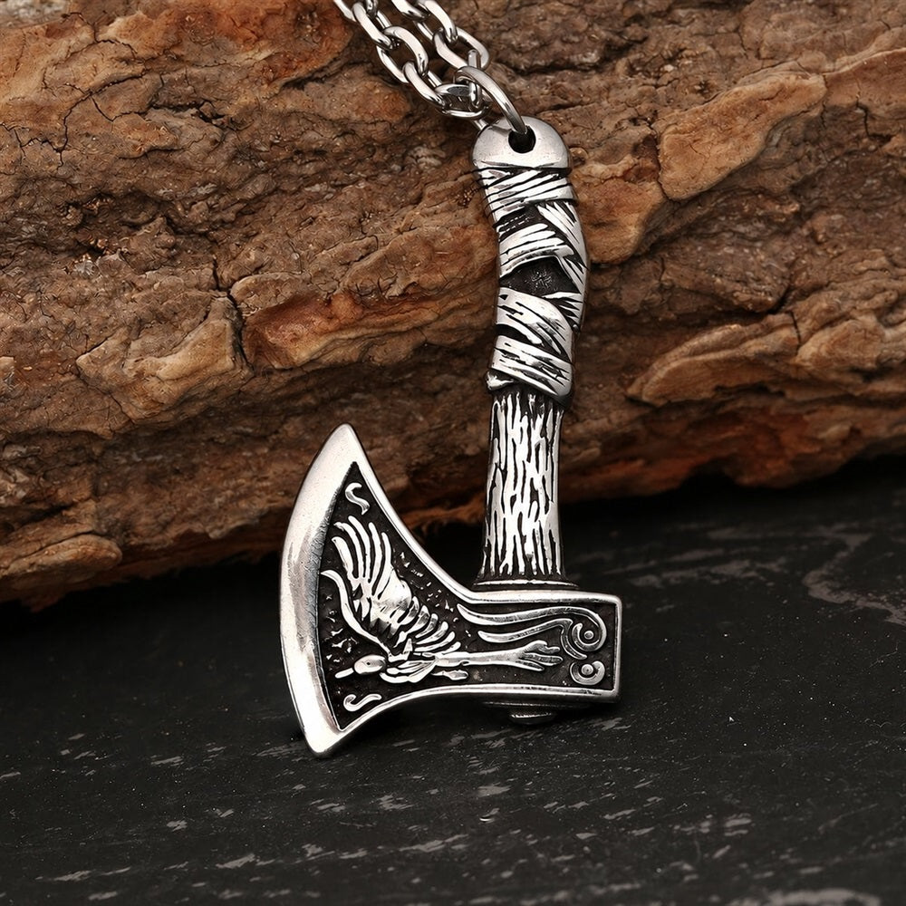 Viking Axe Pendant in Stainless Steel