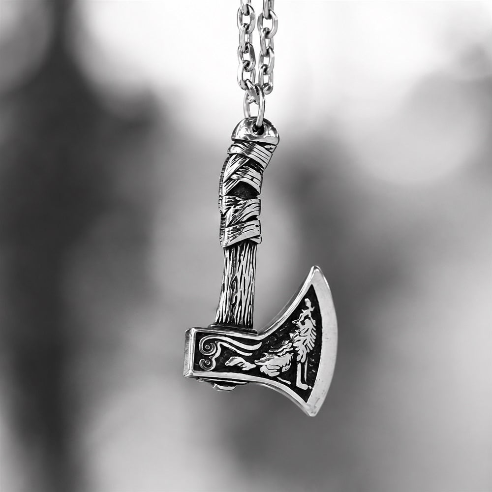 Viking Axe Pendant in Stainless Steel