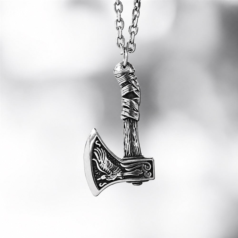 Viking Axe Pendant in Stainless Steel