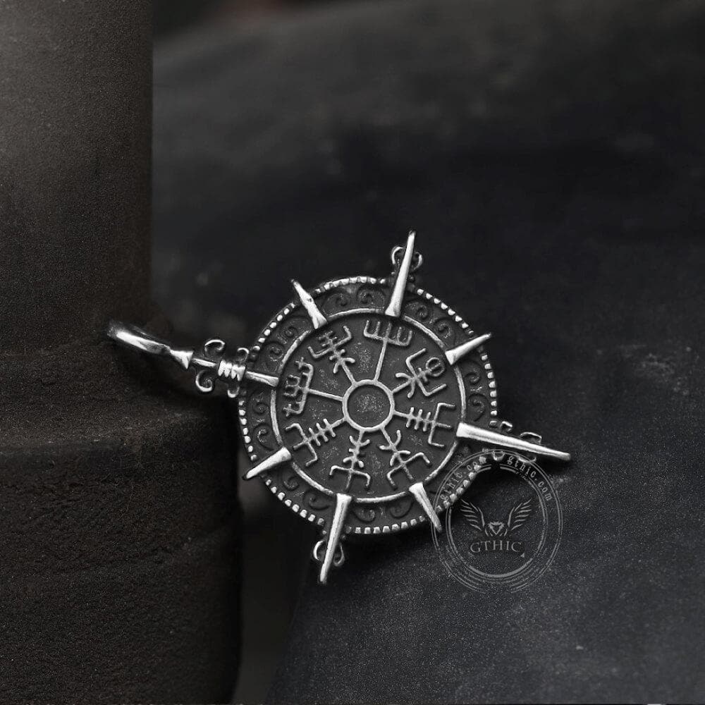 Viking Compass Vegvisir Pendant in Stainless Steel
