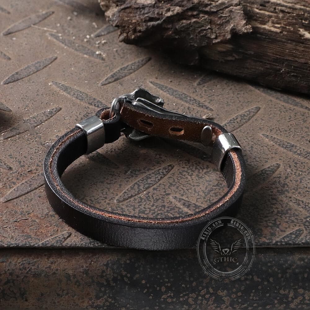 Viking Crow Head Bracelet in Stainless Steel
