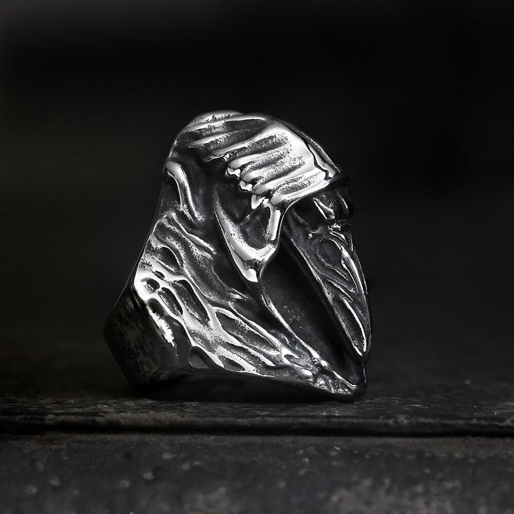 Viking Ravens Hugin Ring in Stainless Steel