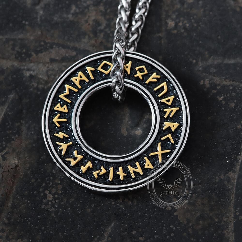 Viking Runes Pendant in Stainless Steel