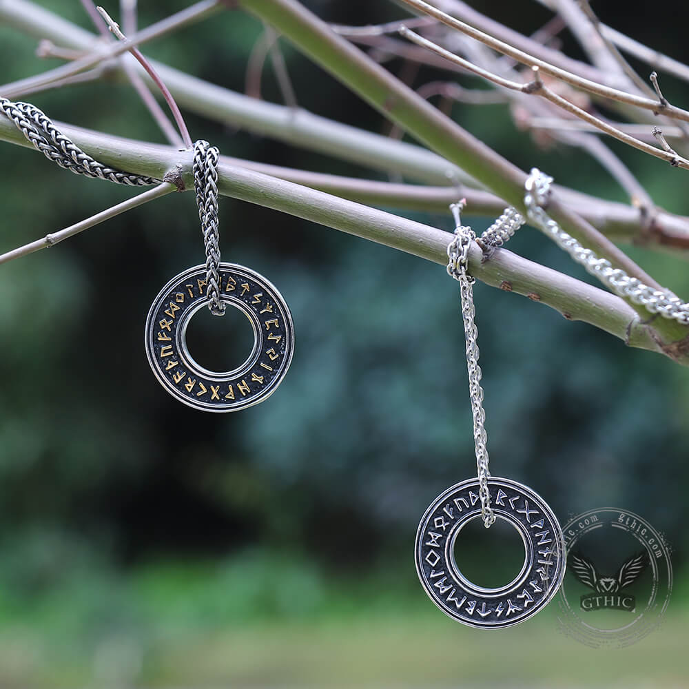 Viking Runes Pendant in Stainless Steel